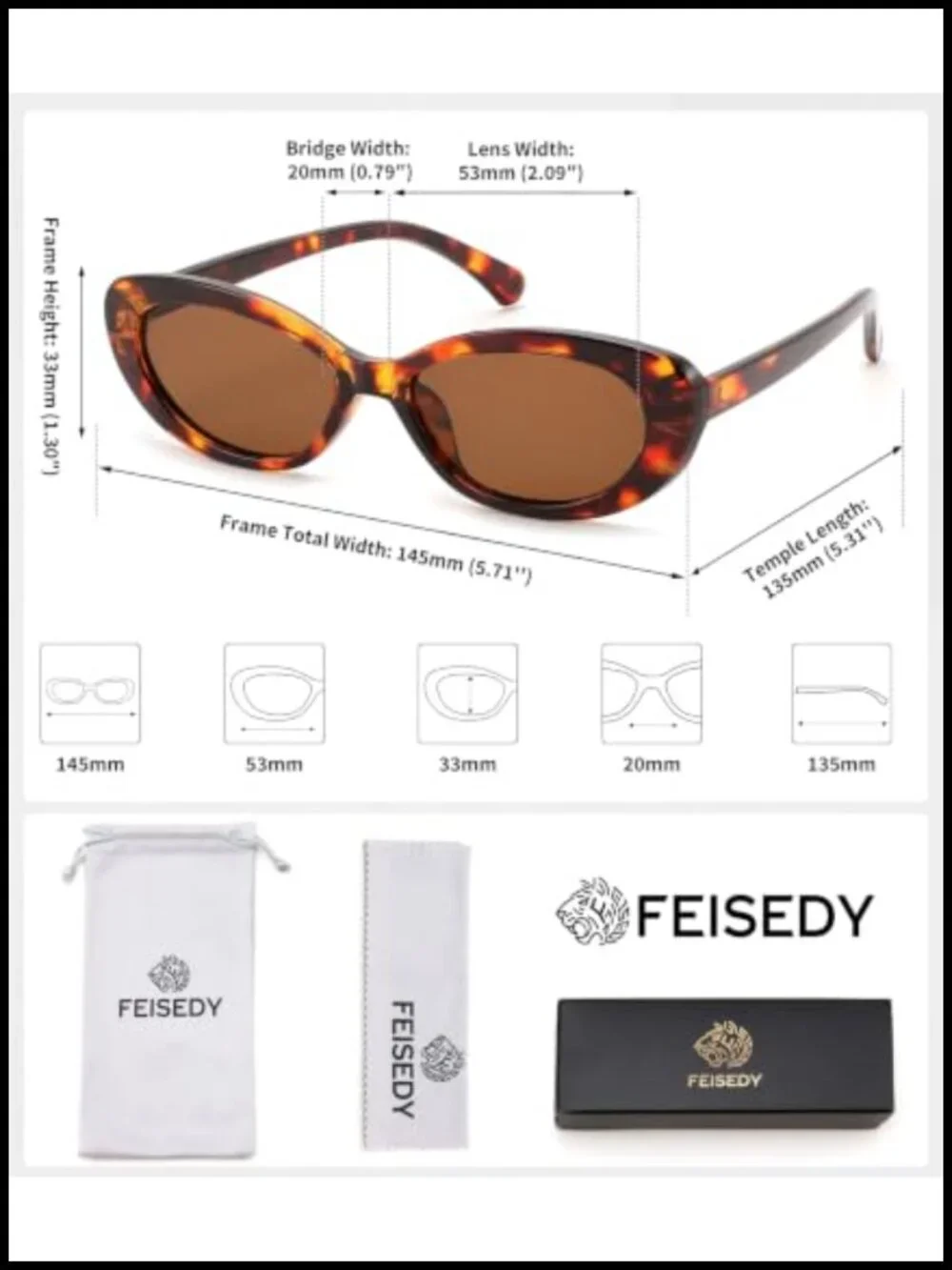 Retro Oval Cat Eye Sunglasses UV400 Protection Lightweight Plastic Frame